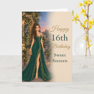 Emerald Green Sweet Sixteen Birthday Card