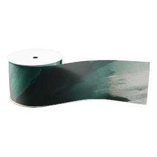 Emerald Green Swirls Grosgrain Ribbon