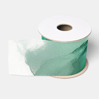 Emerald Green Swirls Grosgrain Ribbon