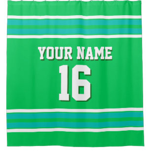Emerald Green Teal White Stripes Sports Jersey