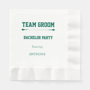 Emerald Green Team Groom Bachelor Party Napkin