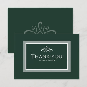 Emerald green thank you card