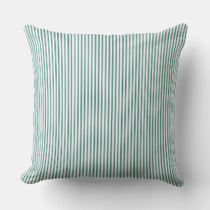 Emerald Green Ticking Stripe Throw Pillow