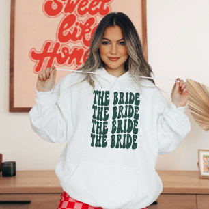 Emerald Green Trendy Groovy Disco Bride Custom Hoodie