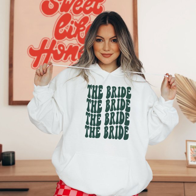Emerald Green Trendy Groovy Disco Bride Custom Hoodie (Creator Uploaded)