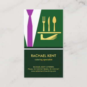 Emerald Green Tuxedo Apron, Butler Service Business Card