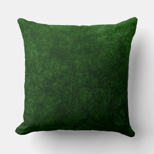 emerald green velvet texture print throw pillow (Front)