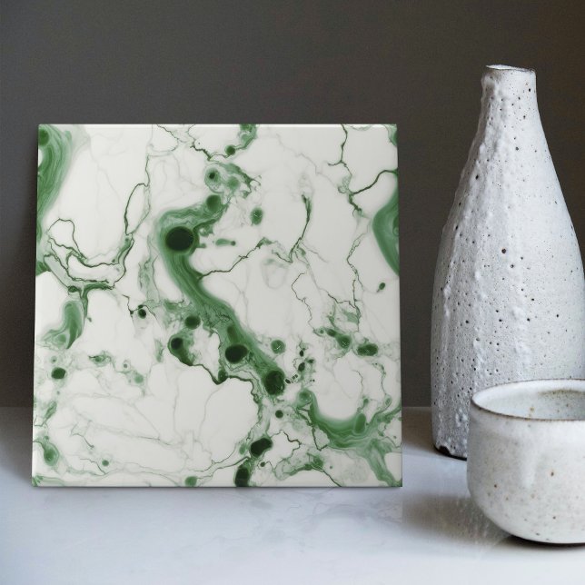 Emerald Green Wall Decor Art Nouveau Ceram Tile (Creator Uploaded)