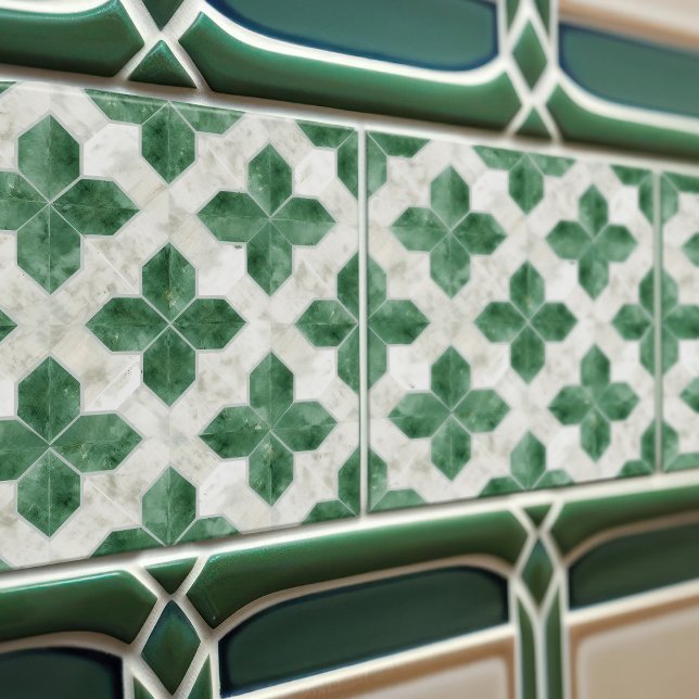 Emerald Green Wall Decor Art Nouveau Ceram Tile (Creator Uploaded)