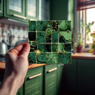 Emerald Green Wall Decor Modern Chic Mosaic Tile