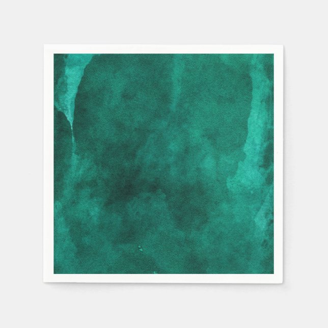 Emerald Green Watercolor Elegant Modern Wedding Napkin (Front)