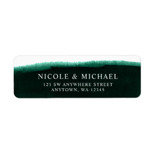 Emerald Green Watercolor Return Address