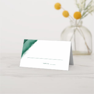 Emerald Green Watercolor Wedding Escort / Place Card