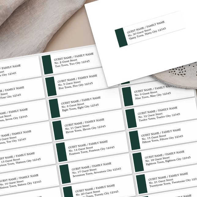 Emerald Green Wedding 30 Guest Address Labels (Creator Uploaded)