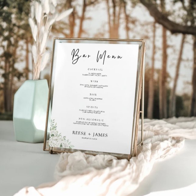 Emerald Green Wedding Bar Menu Sign Template (Emerald Green Wedding Bar Menu Sign Template)