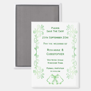 Emerald Green Wedding Enregistrer La Date Magnet B