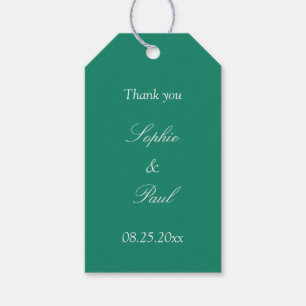 Emerald Green Wedding Favour Thank You Gift Tags
