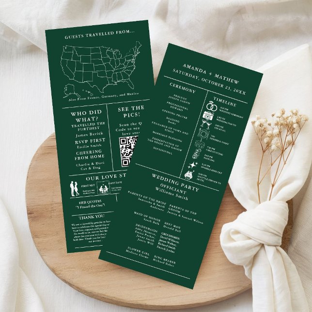 Emerald Green Wedding Infographic Program (Creator Uploaded)