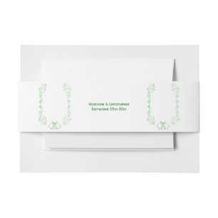 Emerald Green Wedding Invitation Belly Band Bells