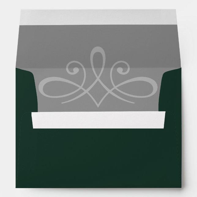 Emerald green wedding invitation envelope (Back (Bottom))