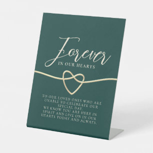Emerald Green Wedding Memorial Pedestal Sign