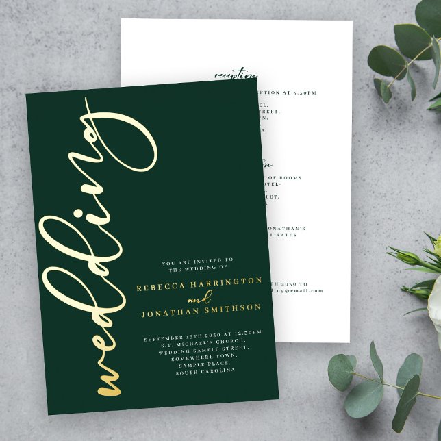 Emerald Green Wedding Minimal Elegant Gold (Creator Uploaded)