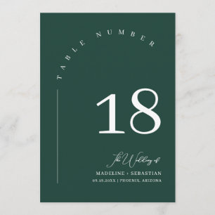 Emerald Green Wedding Seating Chart Table Number