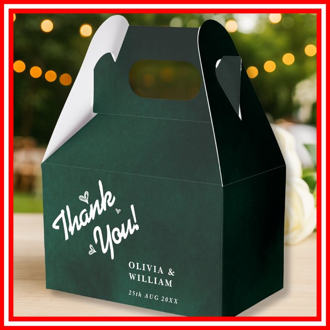 Emerald Green Wedding Thank You  Favor Box (Creator Uploaded)