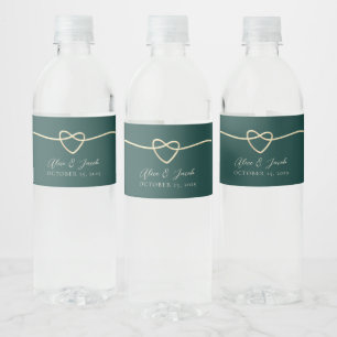 Emerald Green Wedding Water Bottle Label