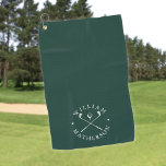 Emerald Green White Golf Clubs Personalized Name Golf Towel<br><div class="desc">Personalize the name to create a classic and stylish golf gift. Ideal for individuals,  golf clubs and as a company gift.
Designed by Thisisnotme©</div>