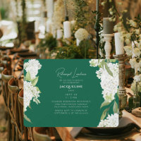 Emerald Green White Hydrangeas Rehearsal Luncheon
