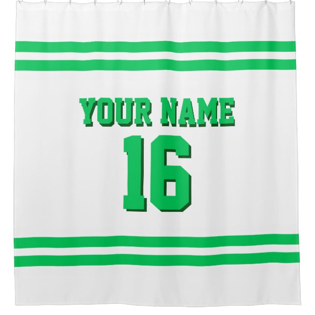 Emerald Green White Stripes Sports Jersey (Front)