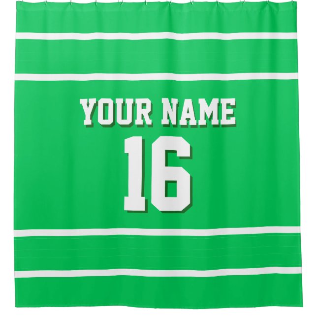 Emerald Green White Stripes Sports Jersey (Front)