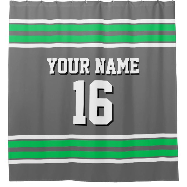 Emerald Green White Stripes Sports Jersey (Front)
