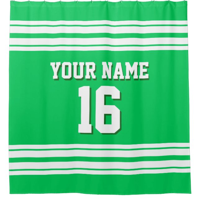 Emerald Green with White Stripes Sports Jersey (Front)