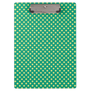 Emerald Green with Yellow Polka Dots by STaylor Clipboard