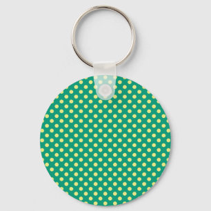 Emerald Green with Yellow Polka Dots by STaylor Keychain
