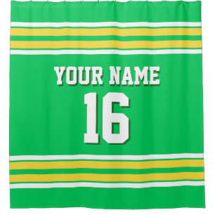 Emerald Green Yellow White Stripes Sports Jersey
