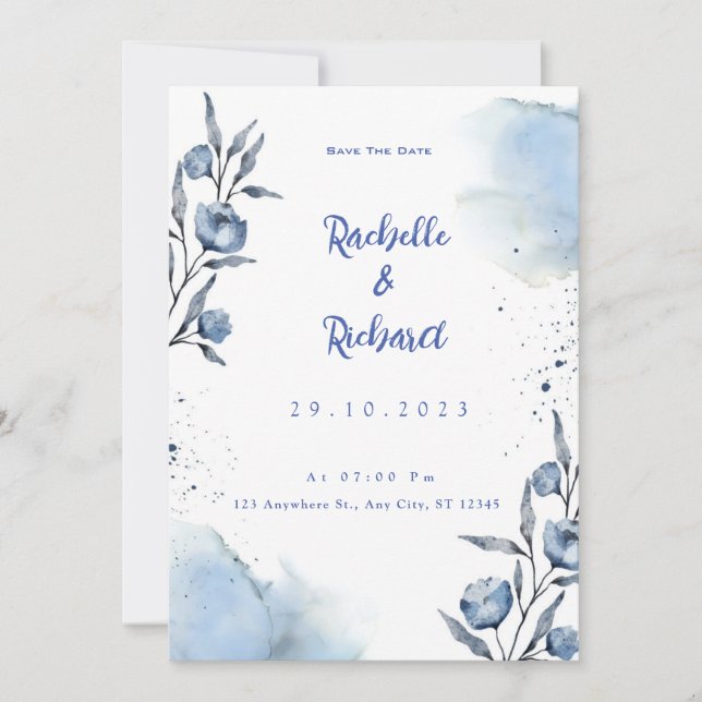 Emerald Greenery All In One Invitation (Front)