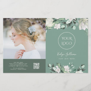 emerald greenery bifold brochure