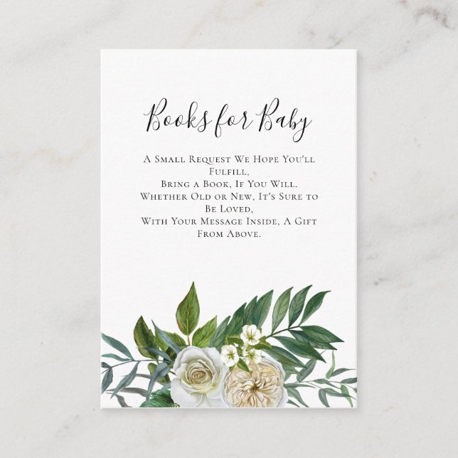 Emerald Greenery Books for Baby Card (Front)