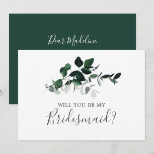 Emerald Greenery Bridesmaid Proposal Card