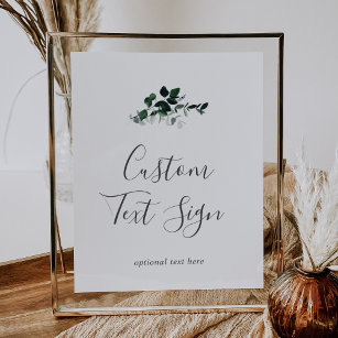 Emerald Greenery Cards & Gifts Custom Text Sign