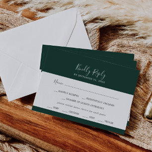 Emerald Greenery Coordinate Menu Choice RSVP Card