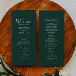 Emerald Greenery Coordinate Wedding Program<br><div class="desc">This emerald greenery coordinate wedding program is perfect for a boho wedding. The elegant yet rustic design features moody dark green with a modern bohemian woodland feel. Coordinates with the Emerald Greenery Collection by Fresh & Yummy Paperie. Include the names of the couple, the wedding date and location, thank you...</div>