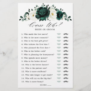 Emerald Greenery Eucalyptus Bridal Shower Game