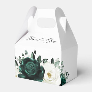 Emerald Greenery Eucalyptus White Bridal Shower Favor Box