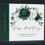Emerald Greenery Eucalyptus White Floral Wedding Binder<br><div class="desc">Elegant Emerald green greenery & ivory white floral botanical wedding photo album binder featuring white roses and elegant green watercolor eucalyptus leaves . Please contact me for any help in customization or if you need any other product with this design.</div>