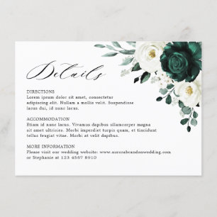 Emerald Greenery Eucalyptus White Floral Wedding Enclosure Card