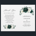 Emerald Greenery Eucalyptus White Wedding Program<br><div class="desc">Elegant Emerald green greenery & ivory white floral botanical wedding program featuring white roses and elegant green watercolor eucalyptus leaves . Please contact me for any help in customization or if you need any other product with this design.</div>